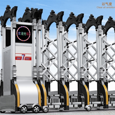 welcome欢迎光临威尼斯304不锈钢伸缩门